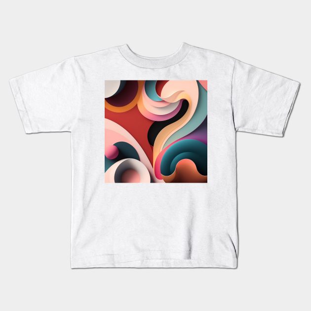 Abstract 3D Art: Dynamic Visual Expression Kids T-Shirt by CreationArt8